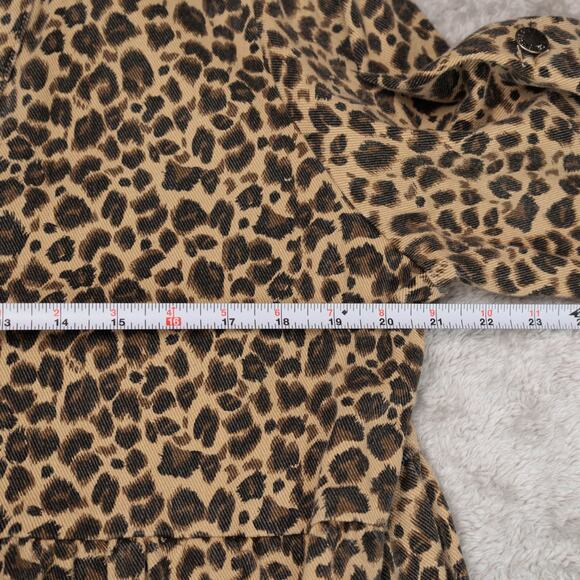 She Street Leopard Print Tan Denim Tiered Shirt Dress Womens Size SM - Picture 5 of 14